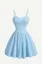 Light Blue Sweetheart Neck Mini Dress