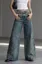 Dark Blue Wide Leg Mid Rise Jeans