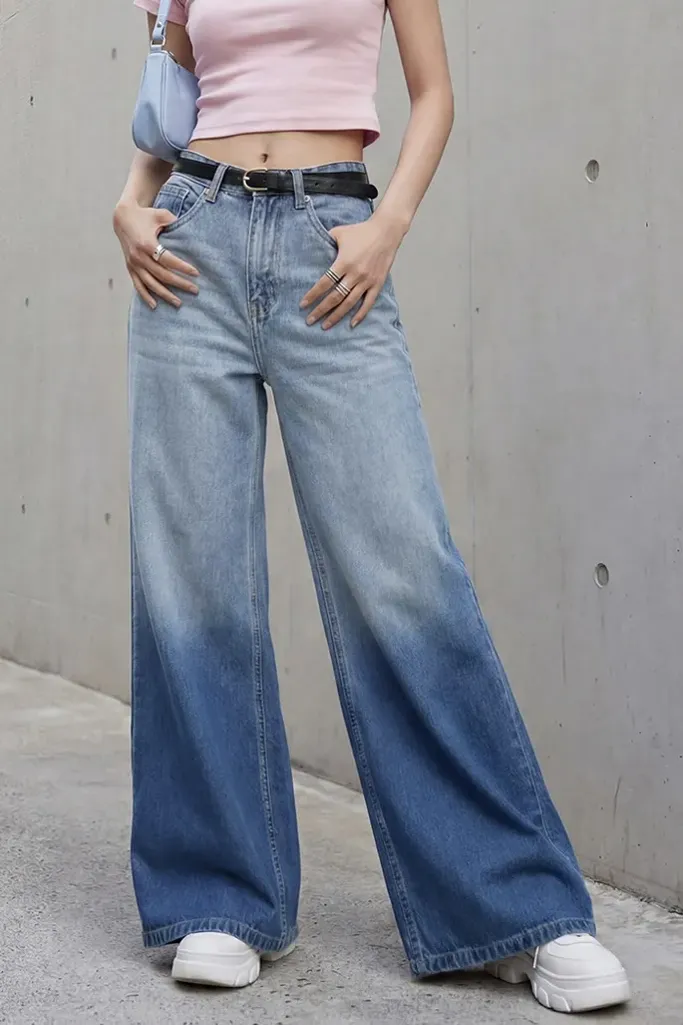 Blue Ombre Mid Rise Jeans - Image 1