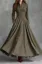 Olive Solid Buttoned Maxi Dress