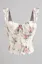 White Floral Sweetheart Neck Top