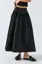 Black Solid High Rise Midi Skirt