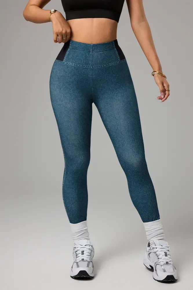 Dark Blue High Rise Leggings - Image 1