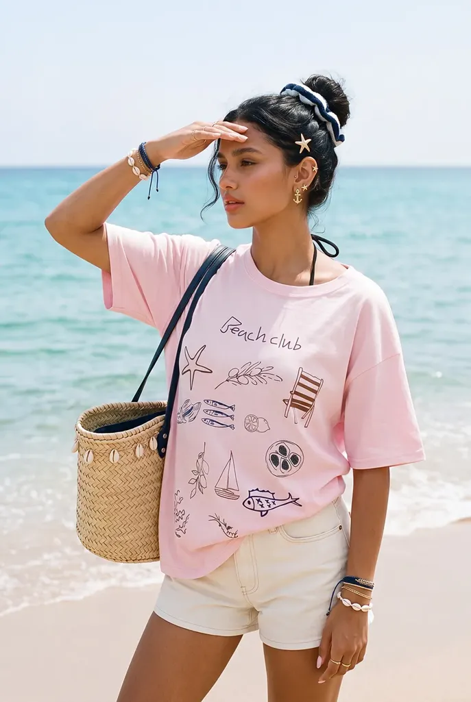 Pink Graphic Printed Crew Neck T-Shirt - Image 1