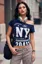 Navy Graphic One Shoulder T-Shirt
