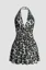 Light Grey Leopard Halter Mini Dress