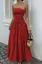 Red Polka Dot Tube Maxi Dress