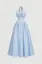 Light Blue Floral Halter Maxi Dress