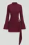 Wine Buckle Wrap Mini Dress