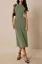 Dark Green Striped Midi Dress