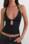 Black Studded Cut-Out Crop Top