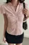 Light Pink Solid Tie-Up Shirt