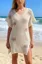 White Embroidered Crochet V-Neck Dress