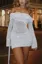 White Ruched Off-Shoulder Mini Dress