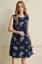 Navy Blue Ethnic Print Mini Dress