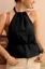 Black Backless Halter Top