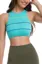 Turquoise Striped Crop Tank Top