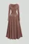 Brown Solid Cowl Neck Maxi Dress With Waist Chain