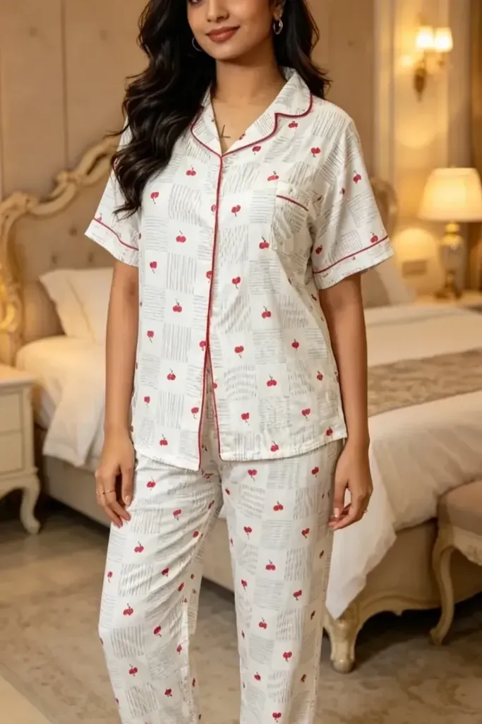 White Heart Print Co-Ord Set - Image 1