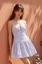 Light Purple Solid Schiffli Mini Dress