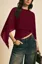 Wine Solid Draped Crop Top