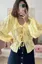 Light Yellow Lace Tie-Up Top