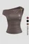 Brown Solid One-Shoulder Top