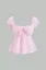 Light Pink Striped Square Neck Top