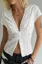 White Lace Overlay V-Neck Top