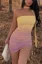 Light Yellow Ombre Ruched Mini Dress