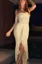 Cream Ruched Tube Maxi Dress