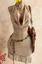 Beige Fringed Draped Mini Dress