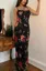 Black Floral Mermaid Maxi Dress