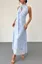 Sky Blue Floral Lace Maxi Dress