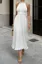 White Pleated Halter Midi Dress