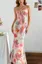 Light Pink Floral Halter Maxi Dress