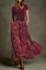 Wine Ethnic Print Maxi Dress