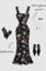 Black Floral Mermaid Maxi Dress