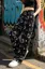 Black Graphic High-Rise Pants