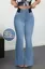 Blue High-Rise Bootcut Pants