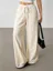 Cream Striped Mid Rise Pants