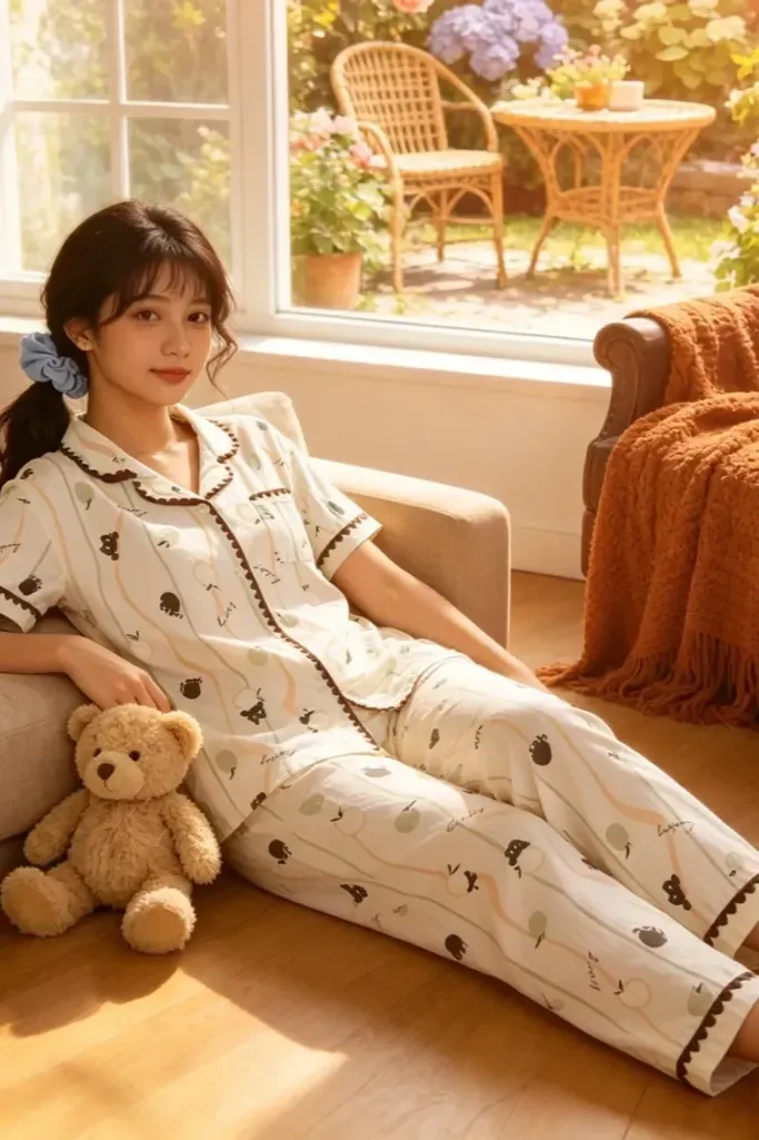 Beige Graphic Printed Co-Ord Set - Image 1