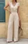 Beige Solid Ruffle Sleeve Jumpsuit