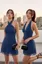 Navy Polka Dot Convertible Neck Mini Dress