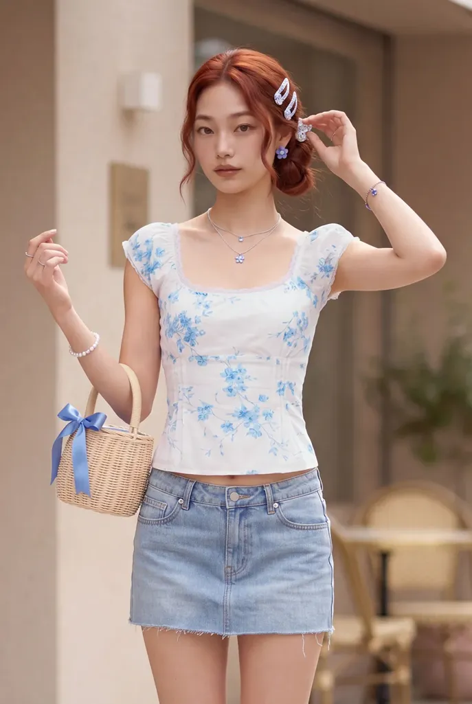 White Floral Printed Top - Image 1