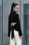 Black Solid Back-Tie Shirt
