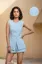 Light Blue Schiffli Buttoned Top