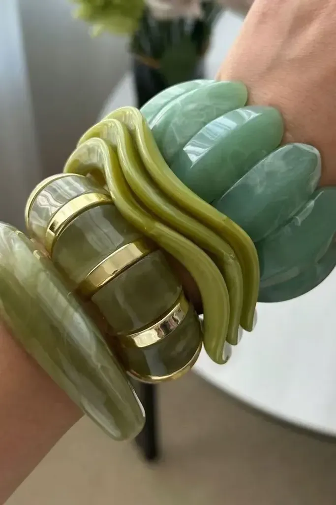 Green Set Of 6 Bracelets - Image 1
