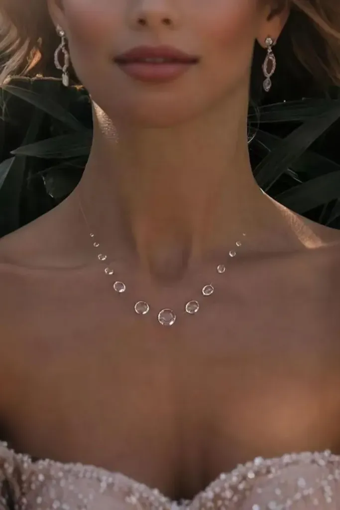 White Water Drop Necklace - Image 1