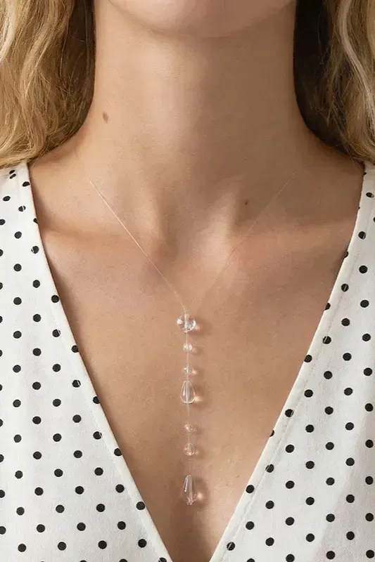 White Water Drop Necklace - Image 1